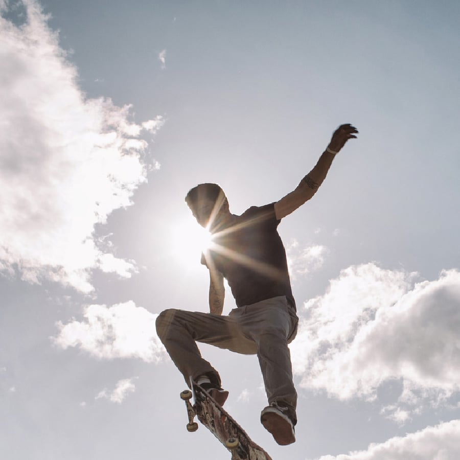 skateboarder in mid-air